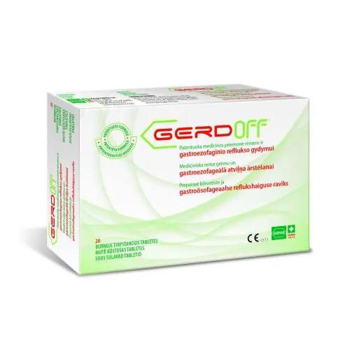 GERDOFF REFLUKSIVASTASED SUUS SULAVAD TABLETID N20