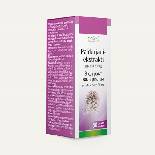 PALDERJANIEKSTRAKTI TABLETID 20MG N50