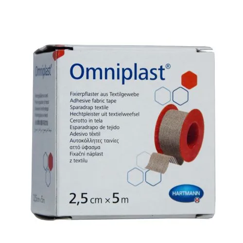 MNIPLAST RULLPLAASTER 2,5CMX5M (TEKSTIILIST)