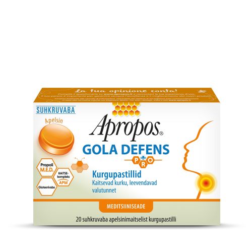 APROPOS GOLA DEFENS PASTILLID APELSIN N20
