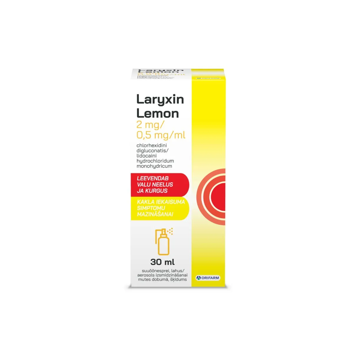 LARYXIN LEMON SUUÕÕNESPREI 2MG+0,5MG/ML 30ML N1 - Product Image