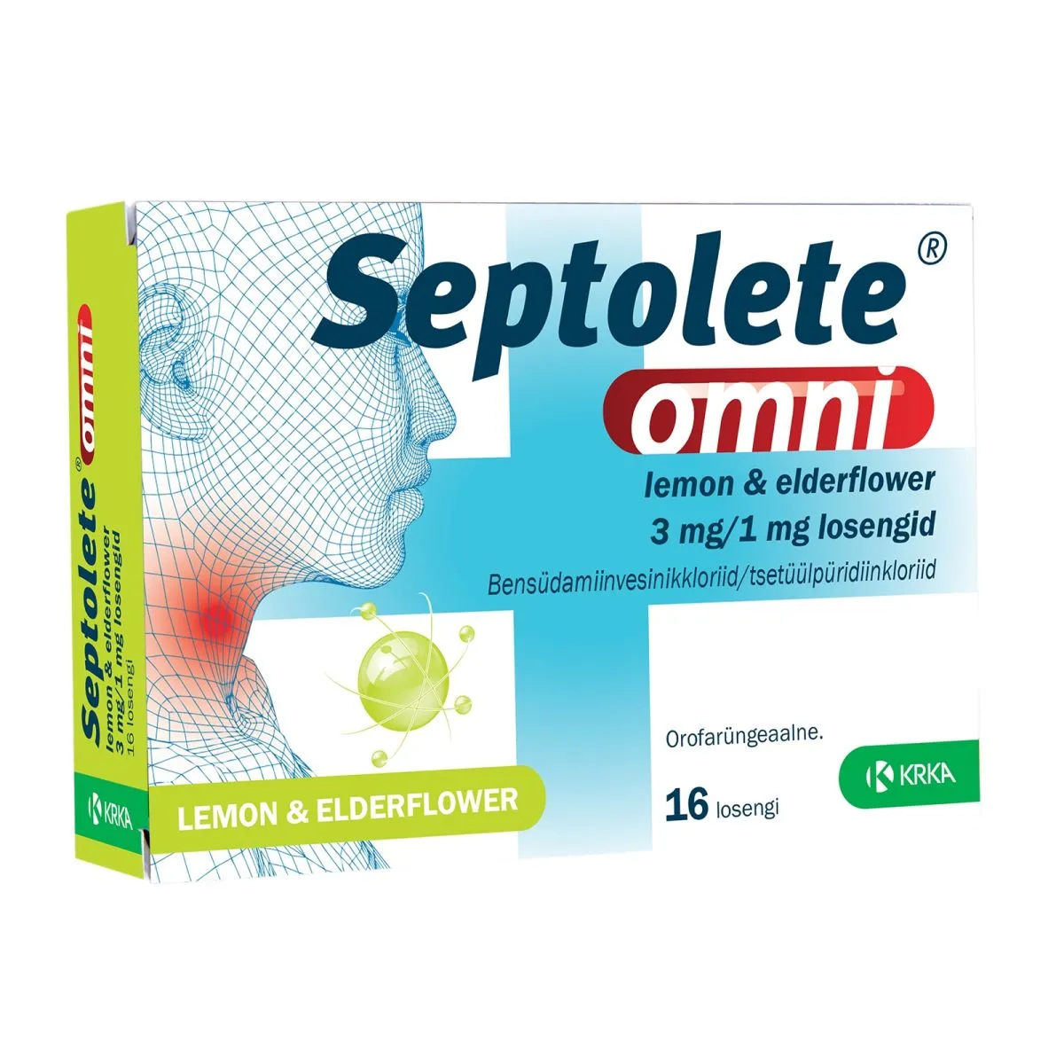 SEPTOLETE OMNI LOSENG LEMON&ELDERFLOWER 3+1MG N16 - Product Image