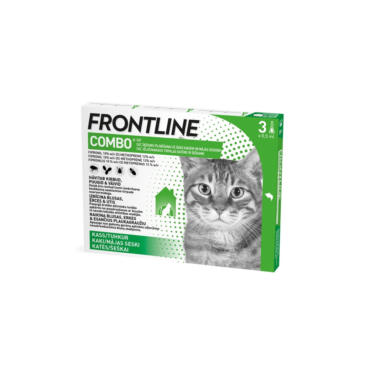FRONTLINE COMBO CAT TÄPILAHUS 50MG+60MG/0,5ML 0,5ML N3 - Product Image
