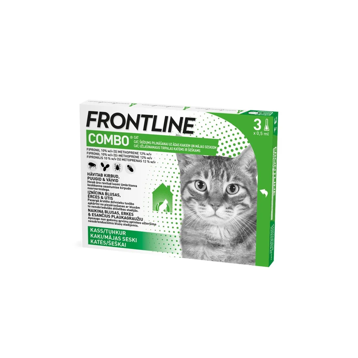 FRONTLINE COMBO CAT TÄPILAHUS 50MG+60MG/0,5ML 0,5ML N3 - Product Image