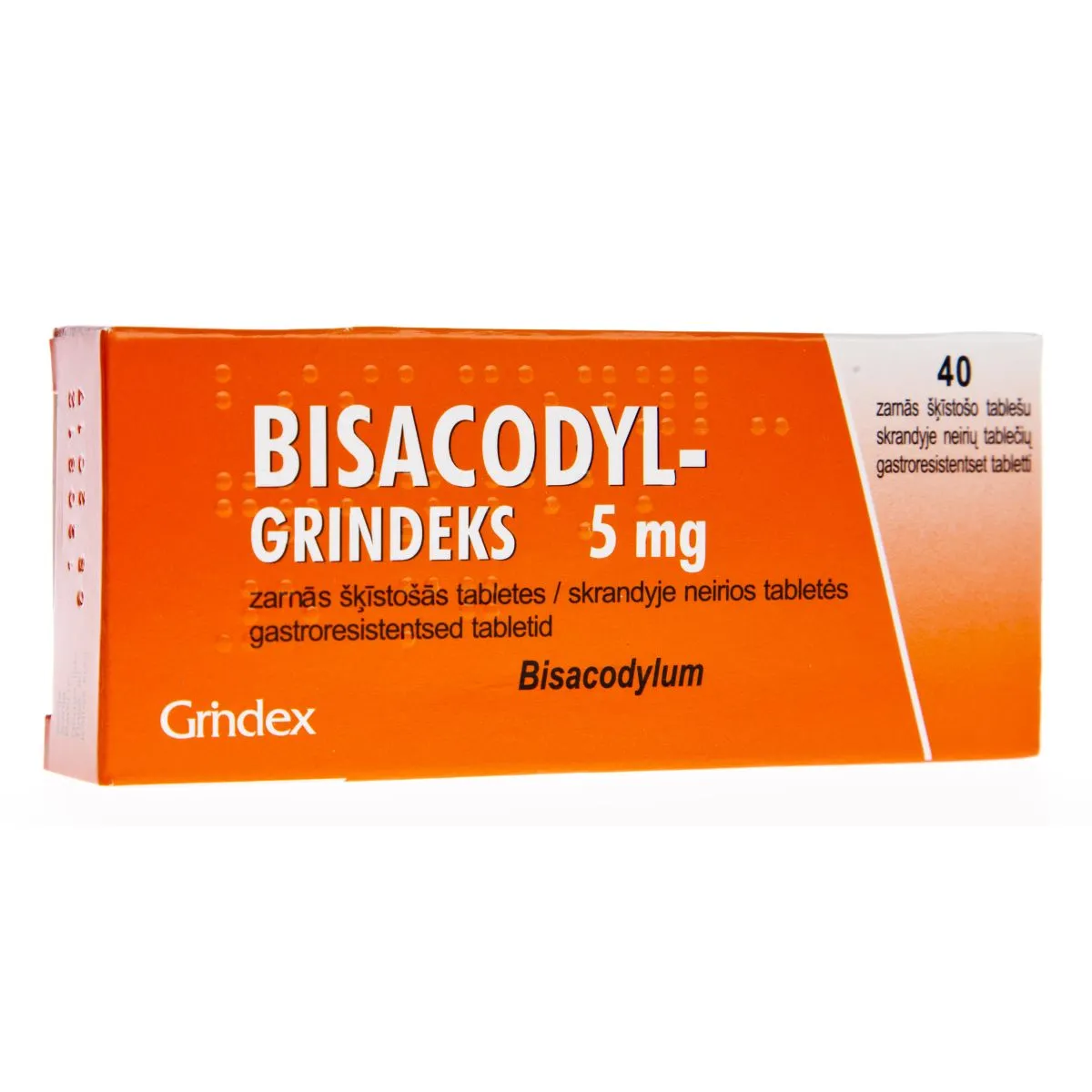 BISACODYL-GRINDEKS GASTRORESIST TBL 5MG N40 - Product Image