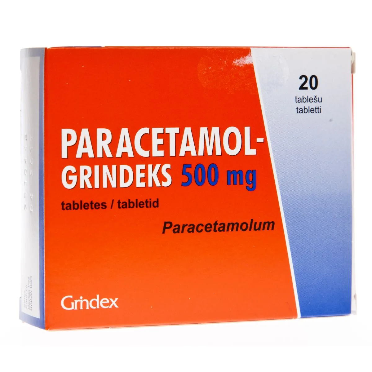 PARACETAMOL-GRINDEKS TBL 500MG N20 - Product Image