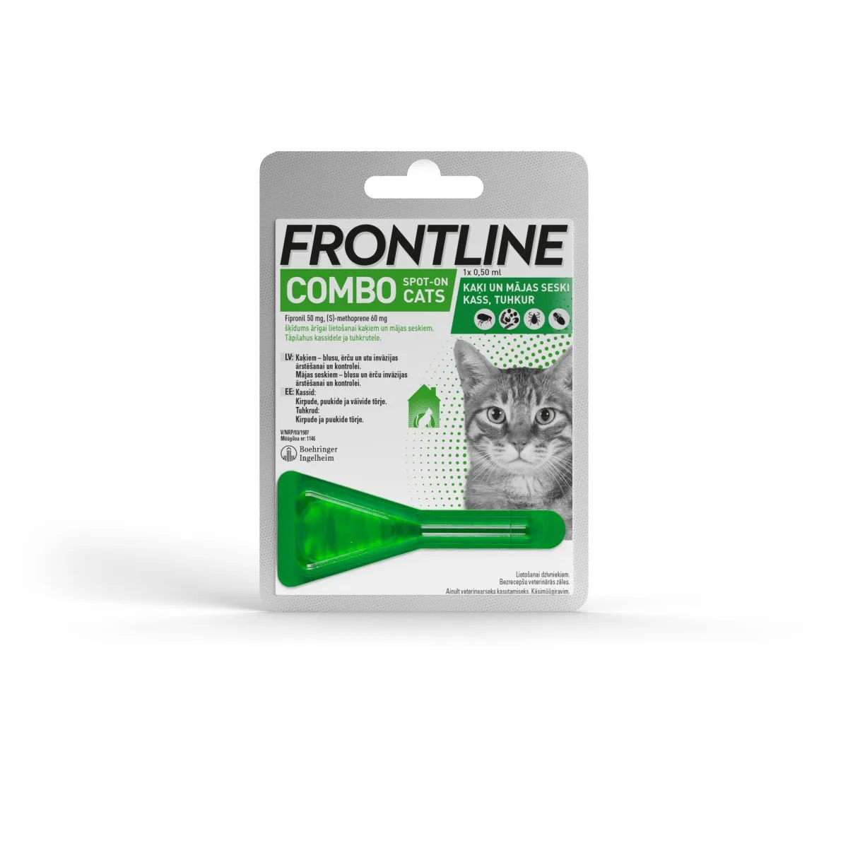 FRONTLINE COMBO CAT TÄPILAHUS 50MG+60MG/0,5ML N1 (KASS) - Product Image
