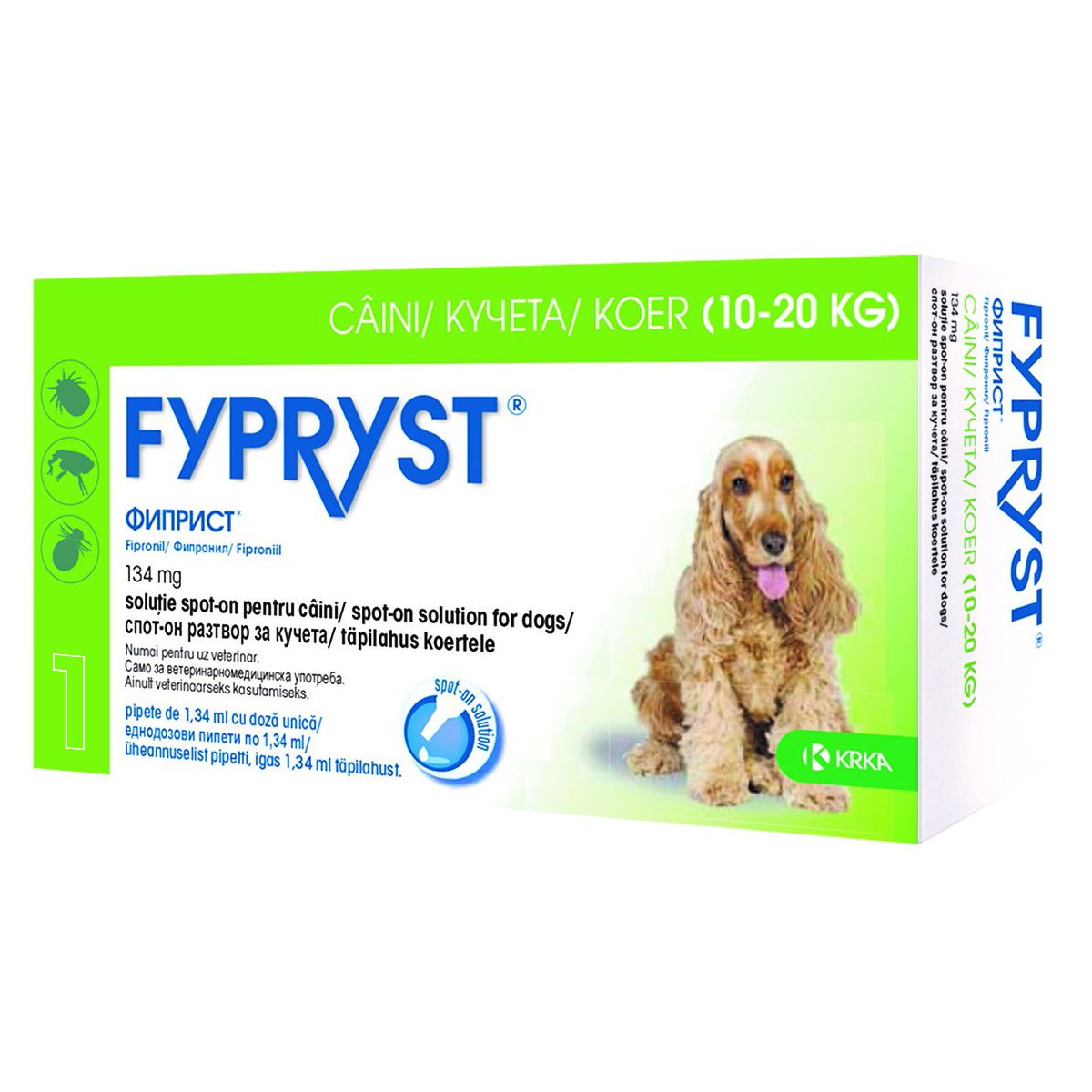 FYPRYST TÄPILAHUS 134MG/1,34ML 1,34ML N1 (10-20KG) - Product Image