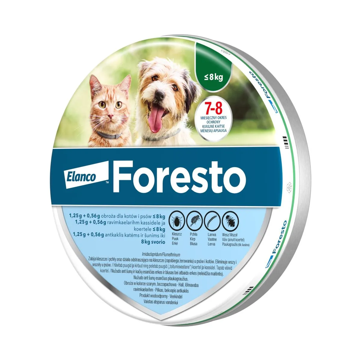 FORESTO RAVIMKAELARIHM 1,25G+0,56G/12,5G (38CM) N1 (KASS/KOER ≤8KG) - Product Image