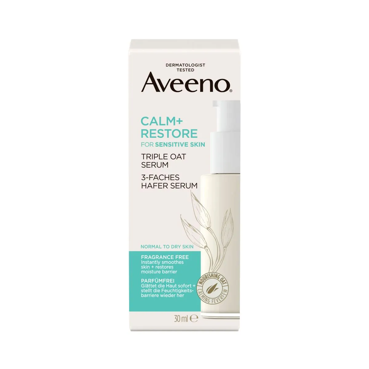 AVEENO CALM+RESTORE NÄOSEERUM 30ML - Product Image 1
