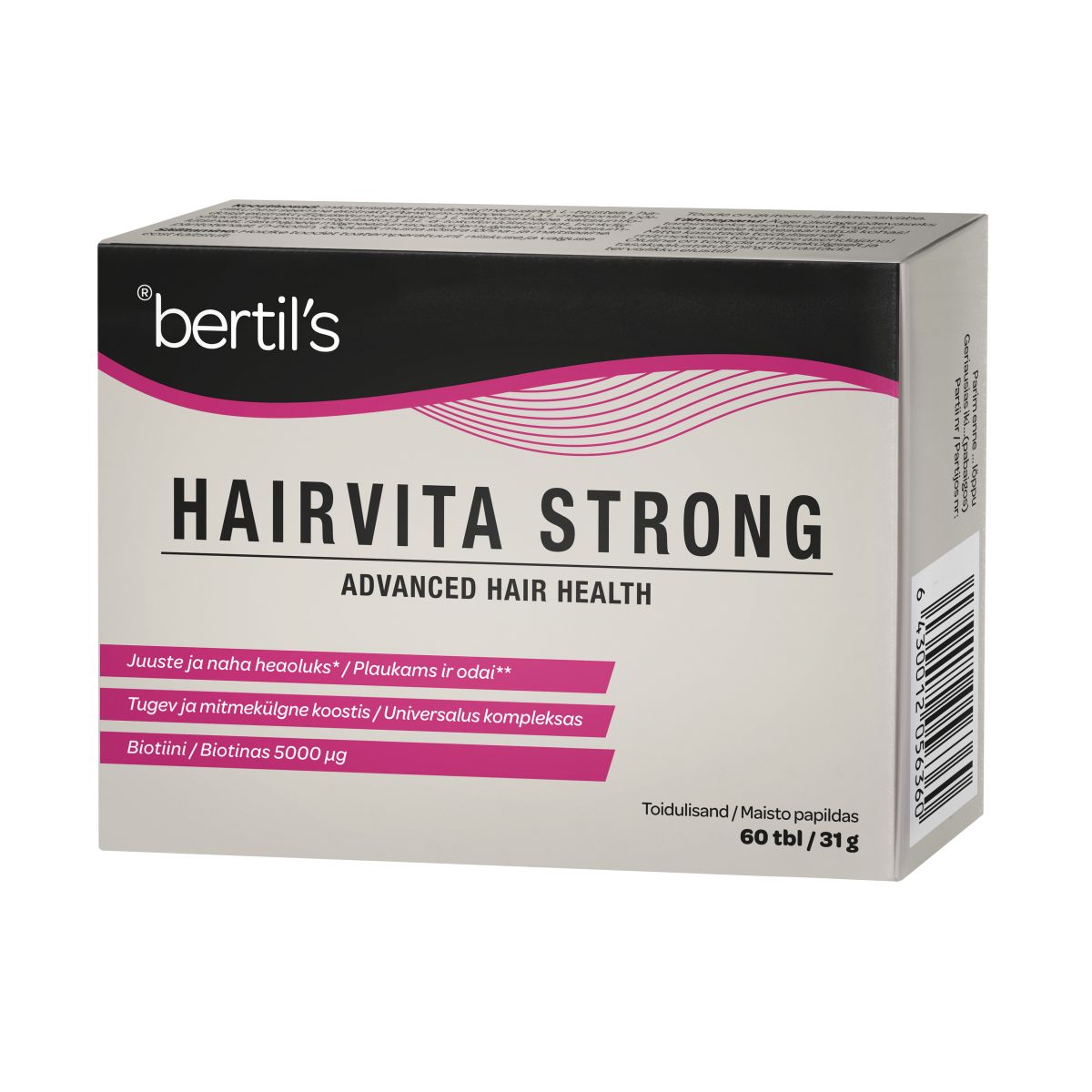 BERTILS HAIRVITA STRONG TABLETID N60 - Product Image