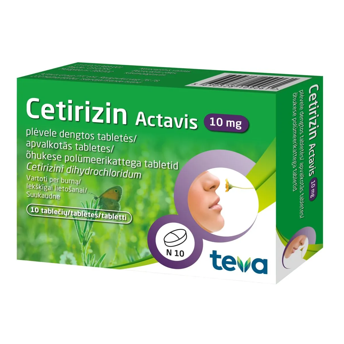 CETIRIZIN ACTAVIS TBL 10MG N10 - Product Image