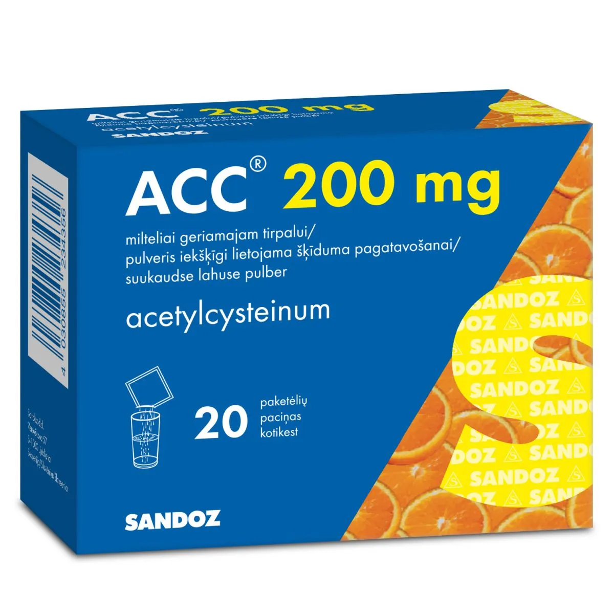 ACC 200MG SUUKAUDSE LAHUSE PULBER 200MG N20 - Product Image