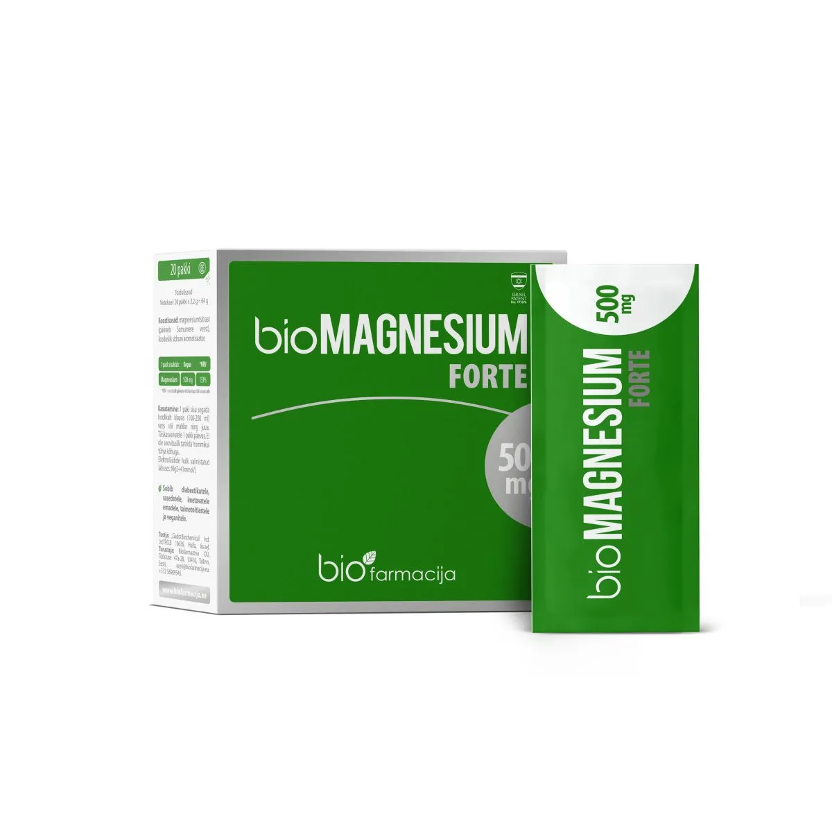 BIO MAGNEESIUM FORTE 500MG PULBER N20 - Product Image