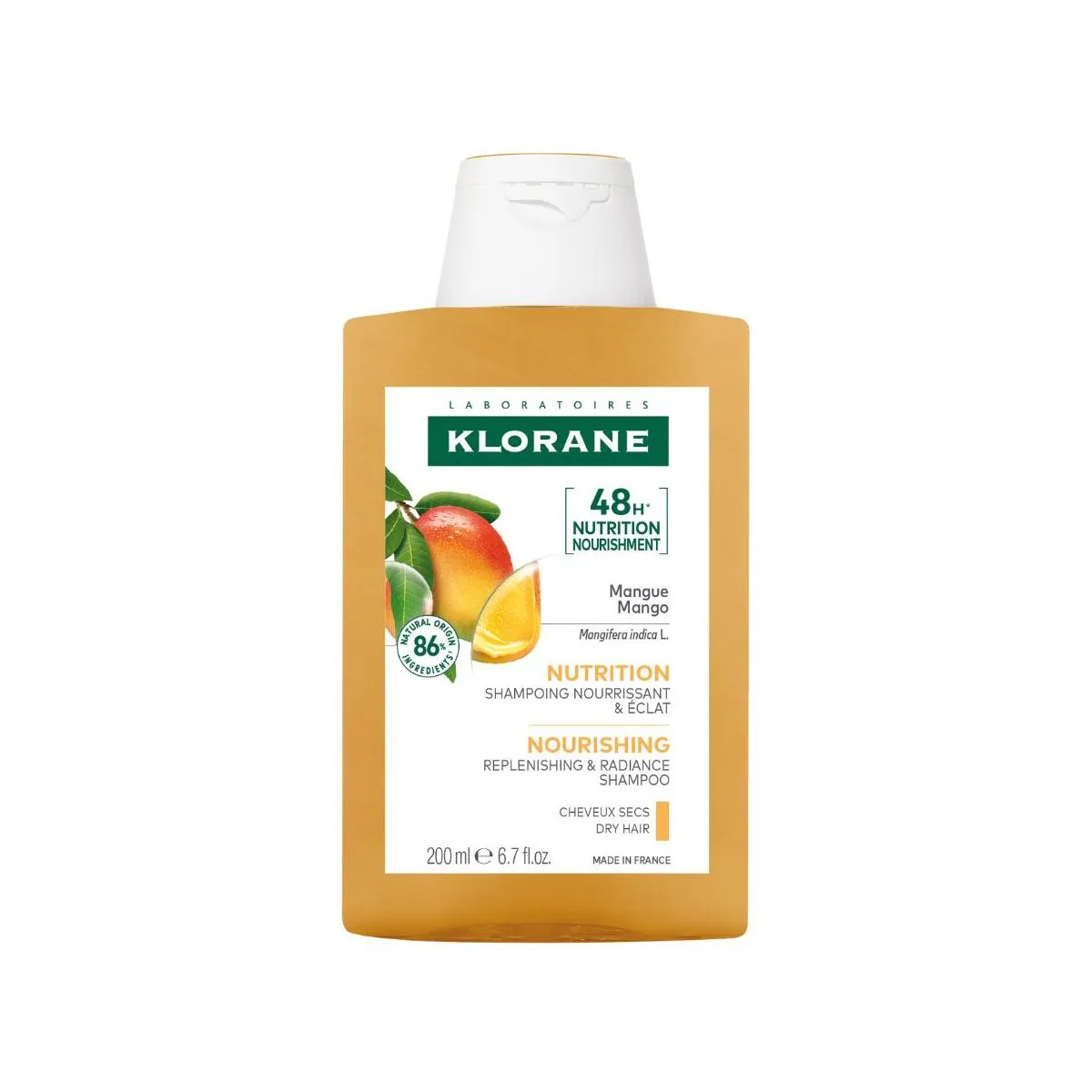 KLORANE SHAMPOON MANGO KUIVADELE JUUSTELE 200ML - Product Image