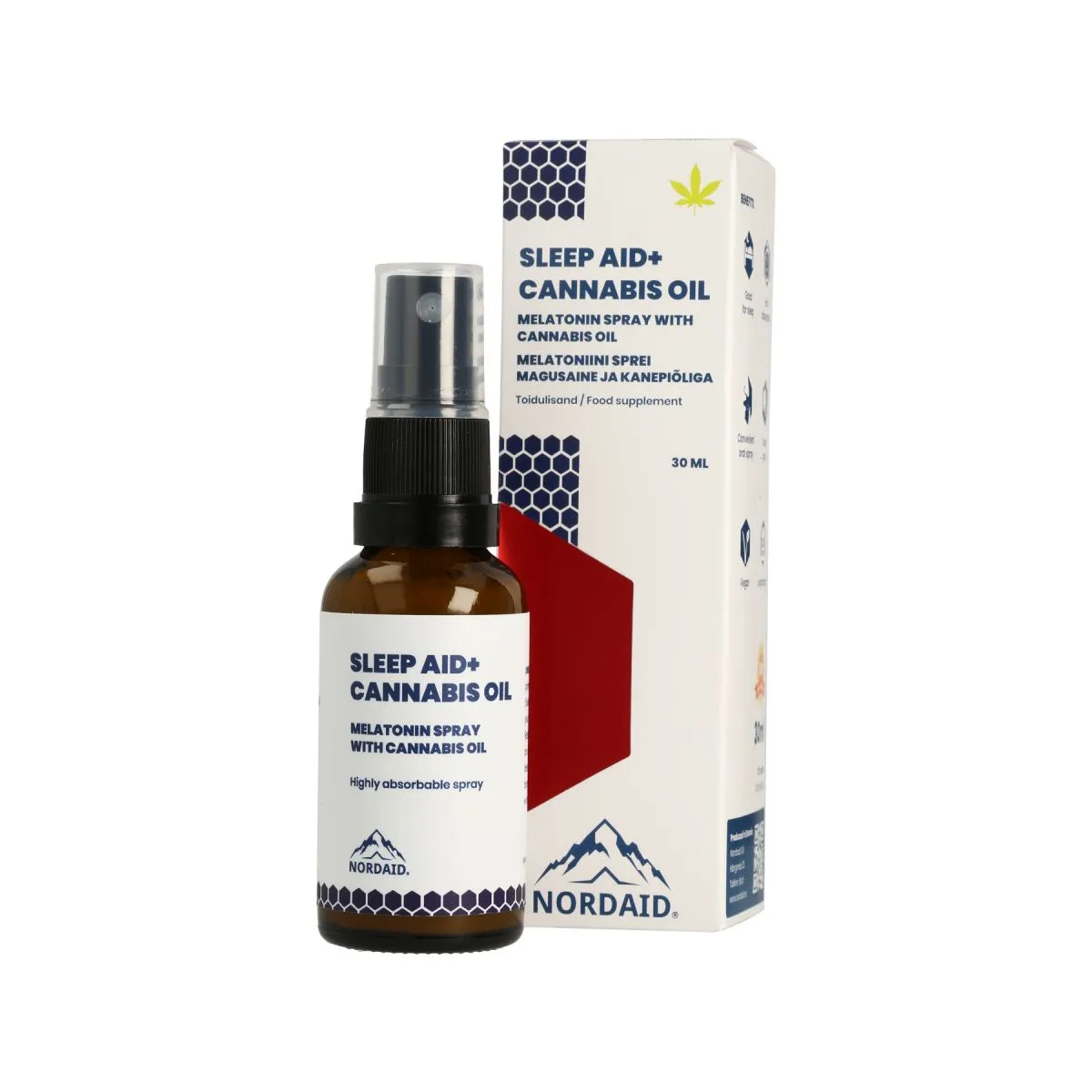 NORDAID SLEEP AID MELATONIINI SPREI 1MG KANEPIÕLIGA 30ML - Product Image