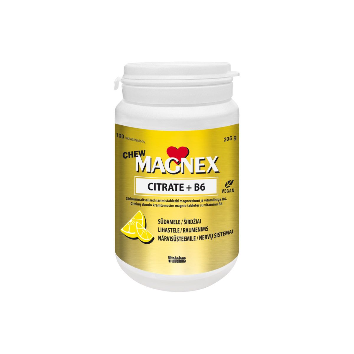 MAGNEX CITRATE+VITAMIIN B6 NÄRIMISTBL 375MG N100 - Product Image