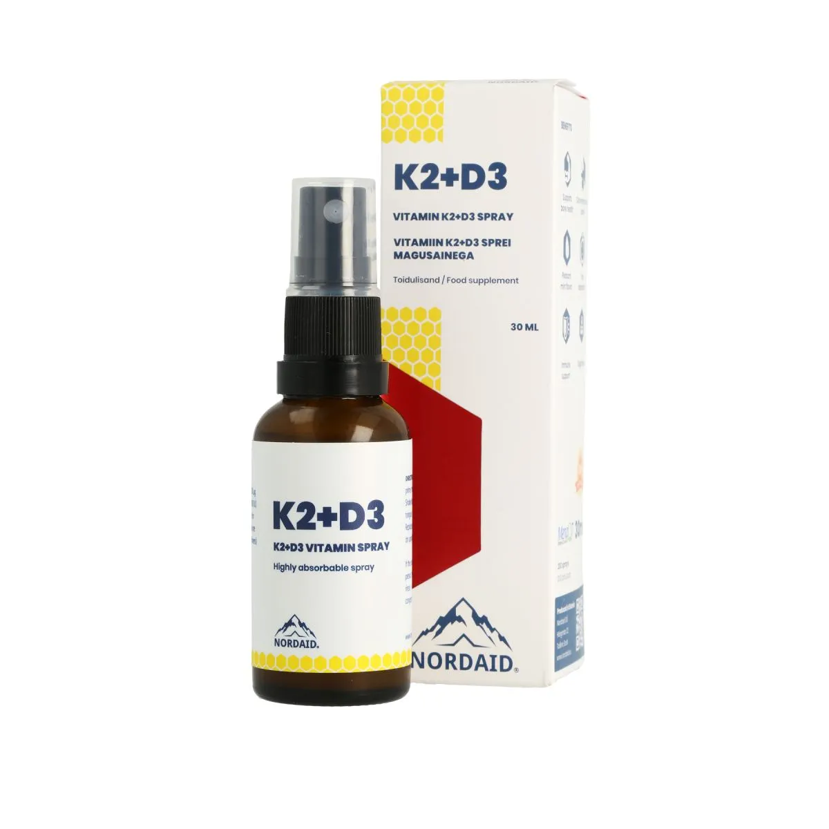 NORDAID K2+D3 VITAMIIN SUUKAUDNE SPREI 100MCG+4000IU 30ML - Product Image