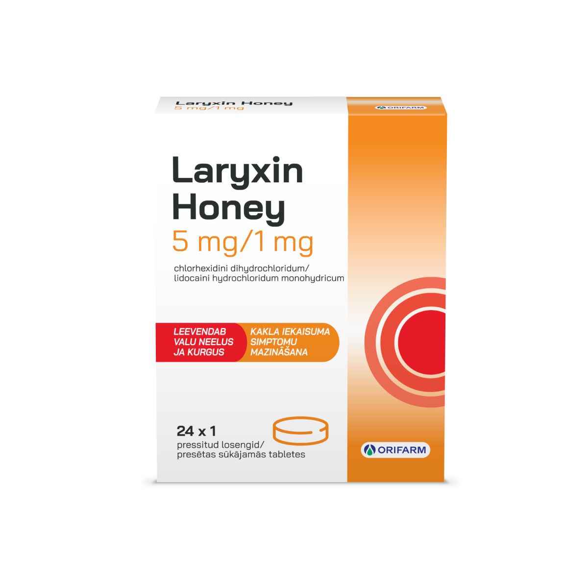 LARYXIN HONEY LOSENG 5MG+1MG N24 - Product Image