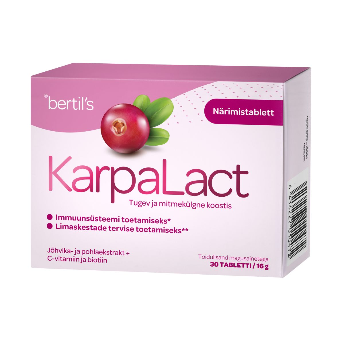 BERTILS KARPALACT NÄRIMISTABLETID N30 - Product Image
