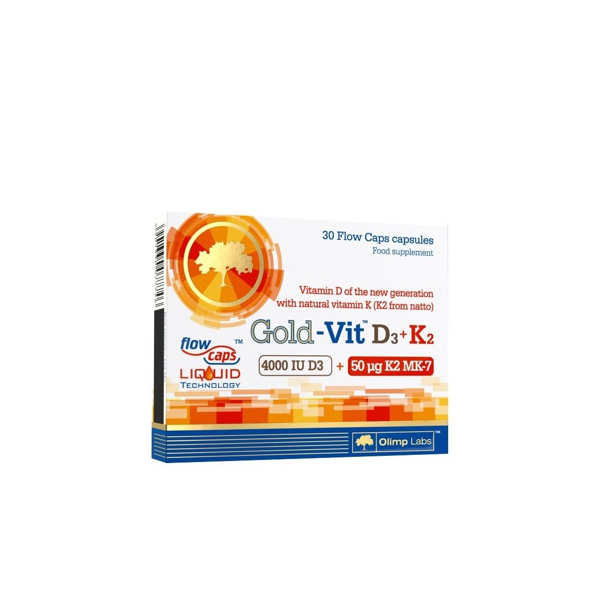 OLIMPLABS GOLD-VIT D3 4000IU + K2 VEDELKAPSEL N30 - Product Image