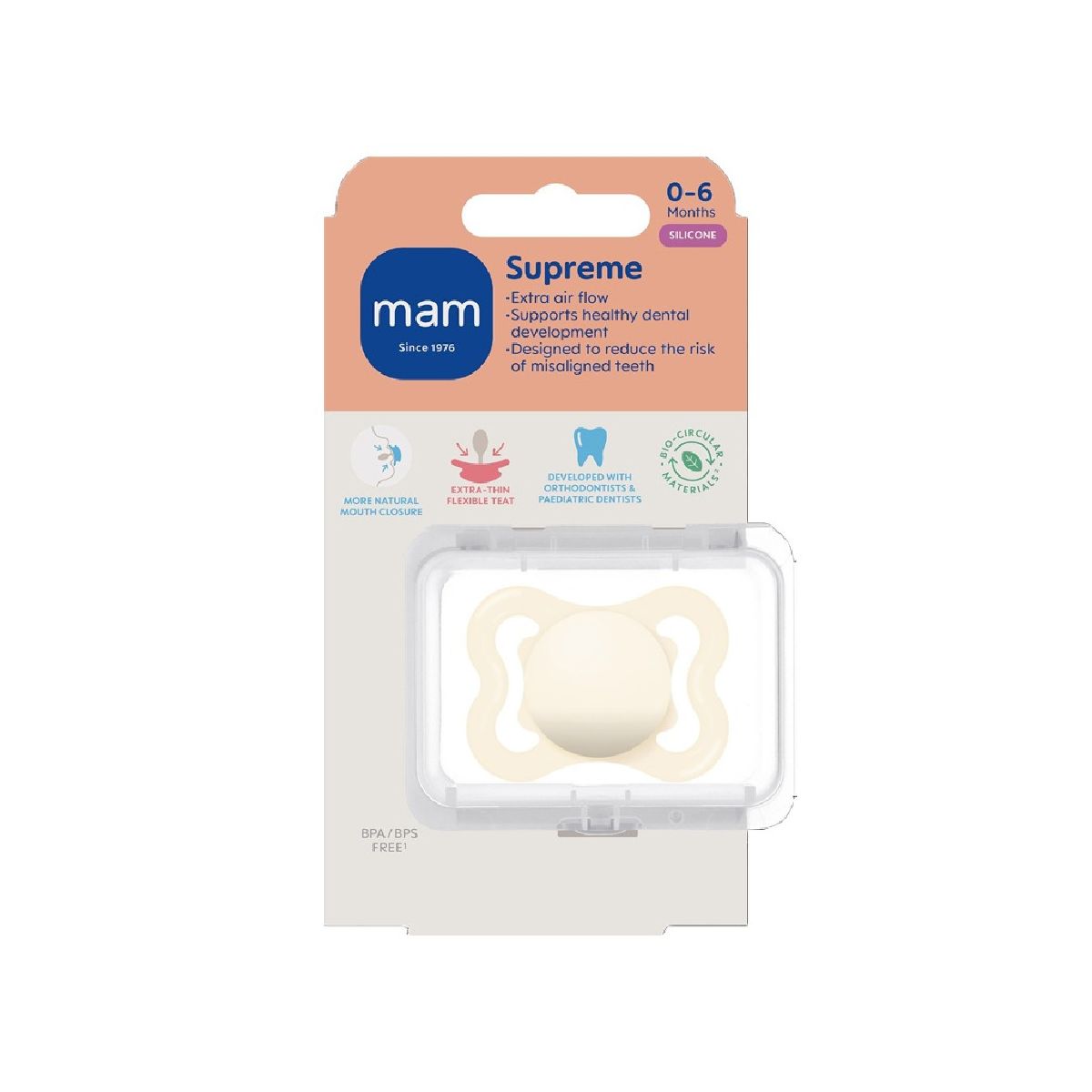 MAM SUPREME RÕNGASLUTT SILIK. 0-6K NEUTRAL N1 - Product Image