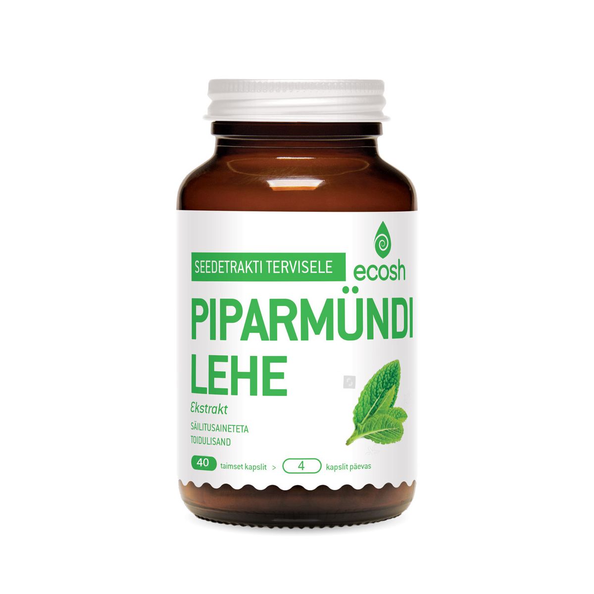 ECOSH PIPARMÜNDI LEHE EKSTRAKT KAPSLID N40 - Product Image
