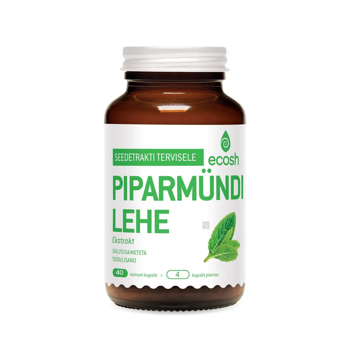 ECOSH PIPARMÜNDI LEHE EKSTRAKT KAPSLID N40 - Product Image
