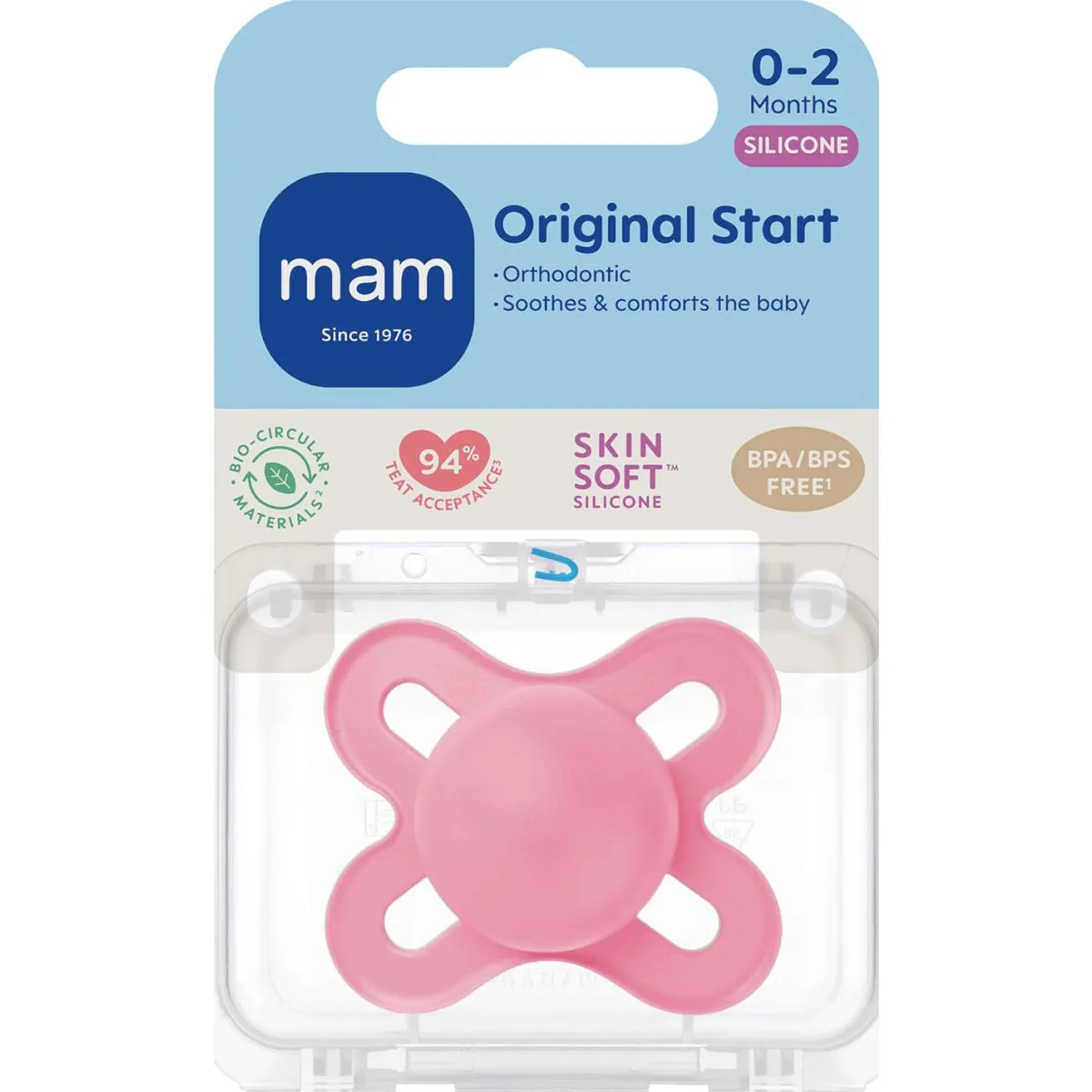 MAM START RÕNGASLUTT SILIK. 0-2 KUUD ROOSA N1 - Product Image