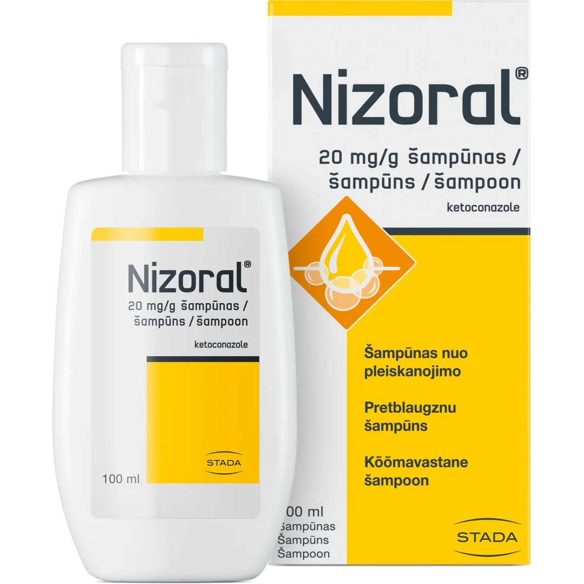 NIZORAL SHAMPOON 20MG/G 100ML - Product Image