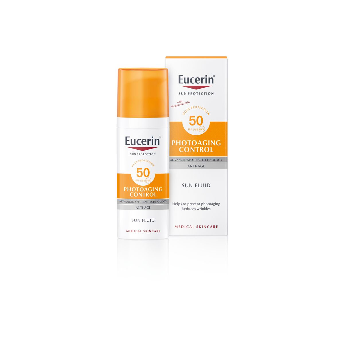 EUCERIN SUN VANANEMIST ENNETAV PÄIKESEKAITSEEMULSIOON NÄOLE SPF50 50ML - Product Image