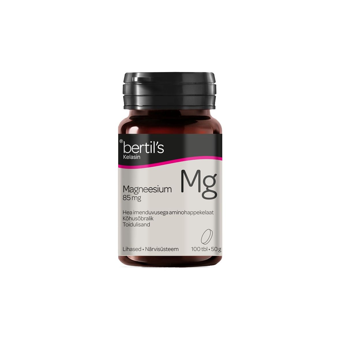 BERTILS MAGNEESIUM TBL 85MG N100 - Product Image