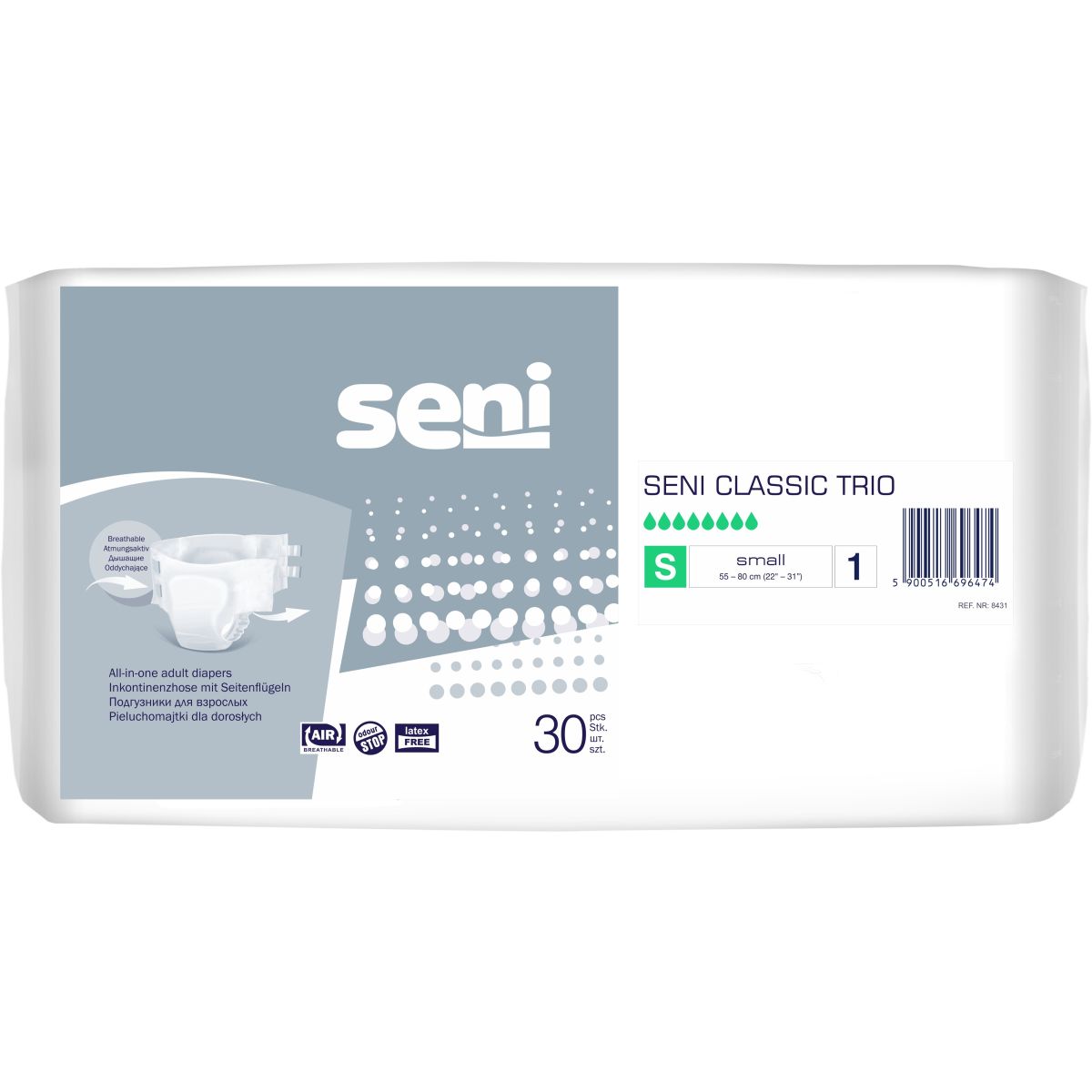 SENI CLASSIC TRIO PÜKSMÄHE S 2100ML N30 - Product Image