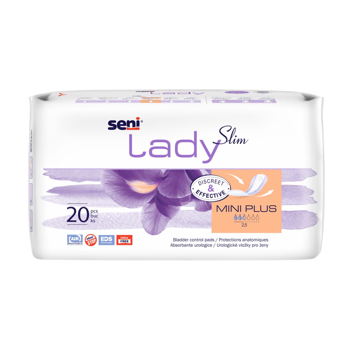 SENI LADY SLIM MINI PLUS URIINIPIDAM. SIDEMED 260ML N20 - Product Image