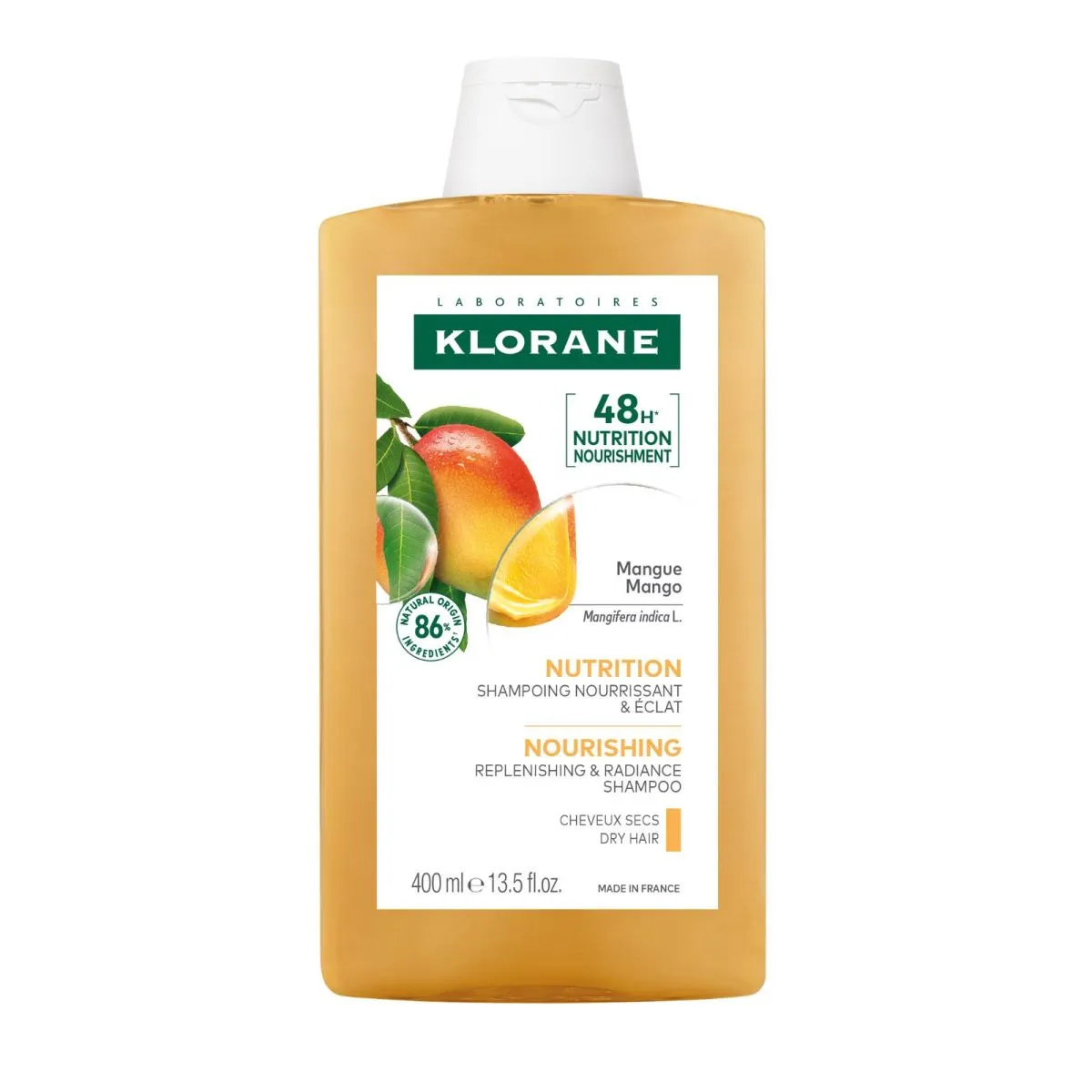 KLORANE SHAMPOON MANGO KUIVADELE JUUSTELE 400ML - Product Image