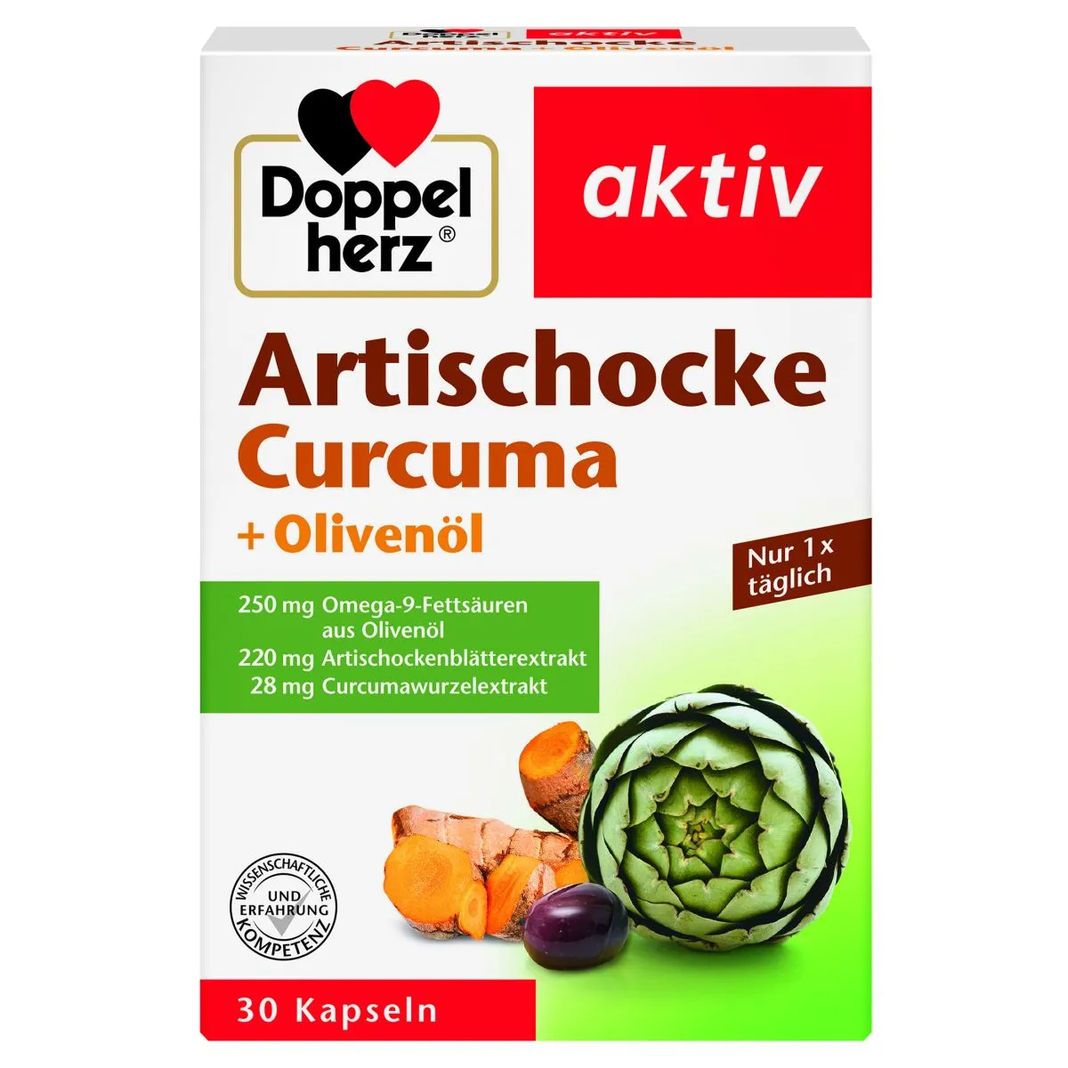 DOPPELHERZ AKTIV ARTISOKK+KURKUM+OLIIVIÕLI CAPS N30 - Product Image