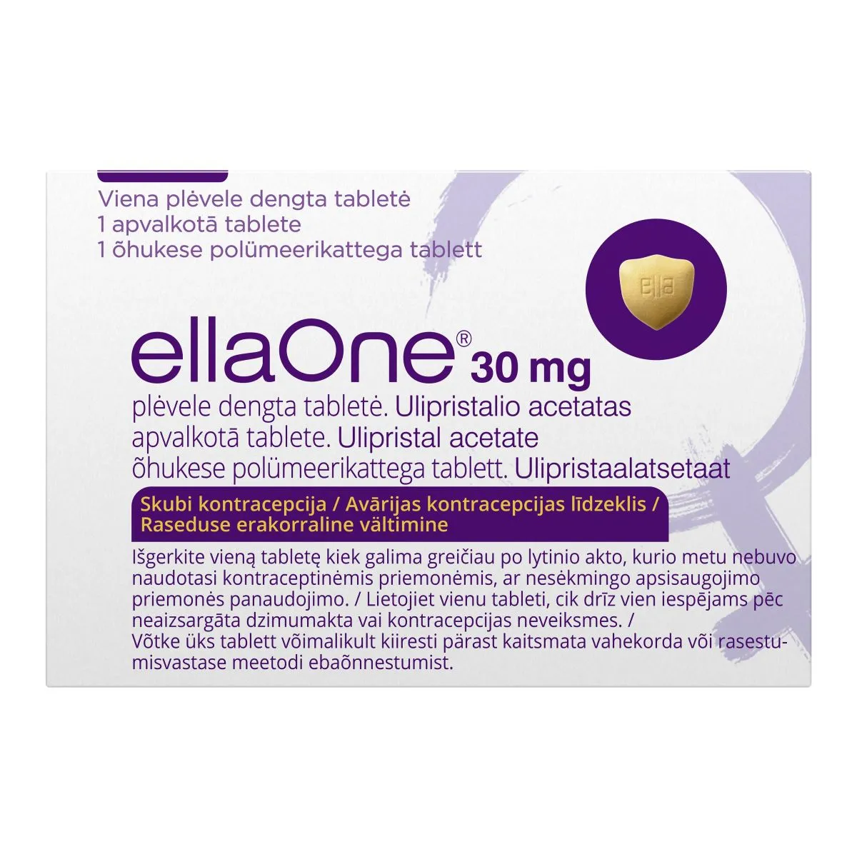 ELLAONE ÕHUKESE POLÜMEERIKATTEGA TBL 30MG N1 - Product Image