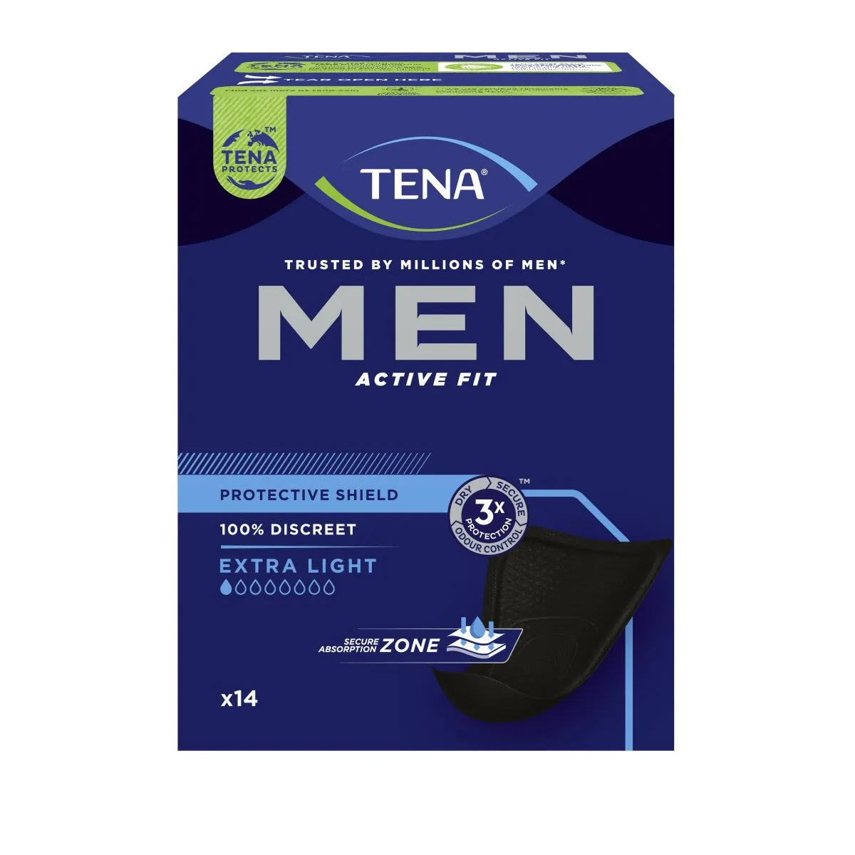 TENA MEN ACTIVE FIT EXTRA LIGHT N14 - Product Image