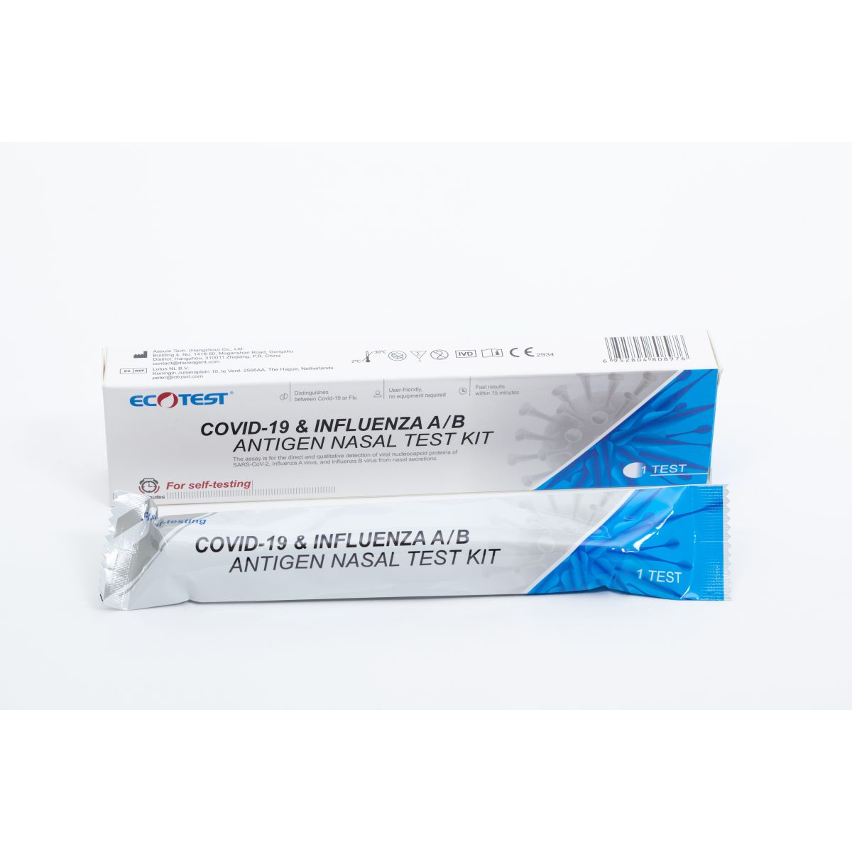 ANTIGEENI PLIIATSTEST COVID-19 JA A/B GRIPIVIIRUS ECOTEST N1 - Product Image