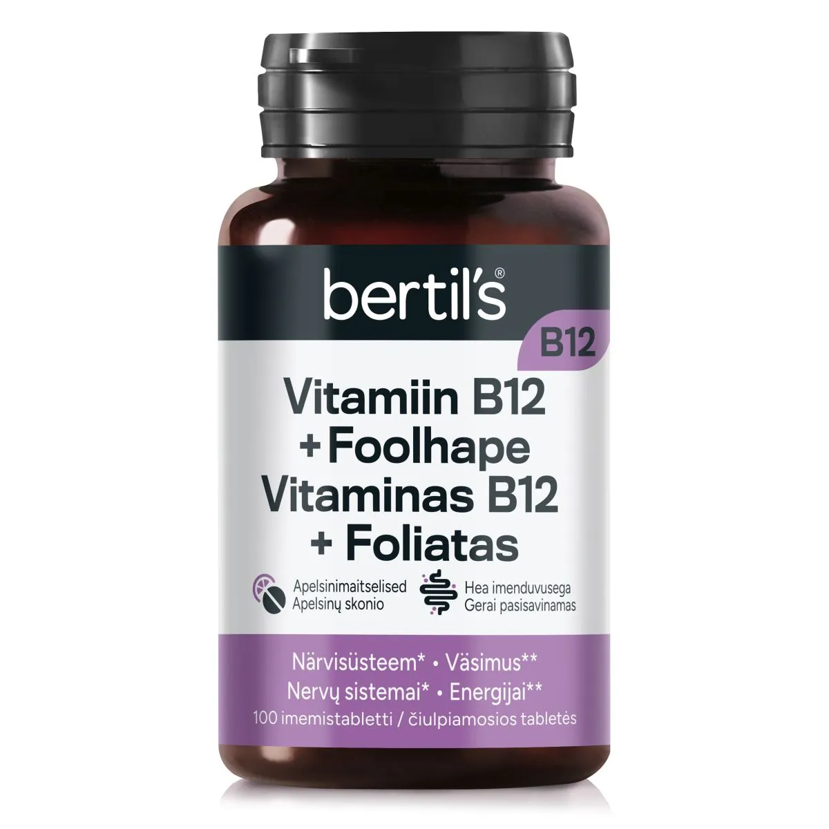 BERTILS VITAMIN B12+FOOLHAPE IMEMISTBL N100 - Product Image