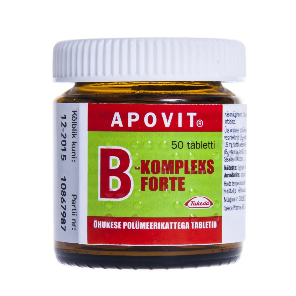 APOVIT B-KOMPLEKS FORTE 15+60+15+30+15MG TBL N50 - Product Image