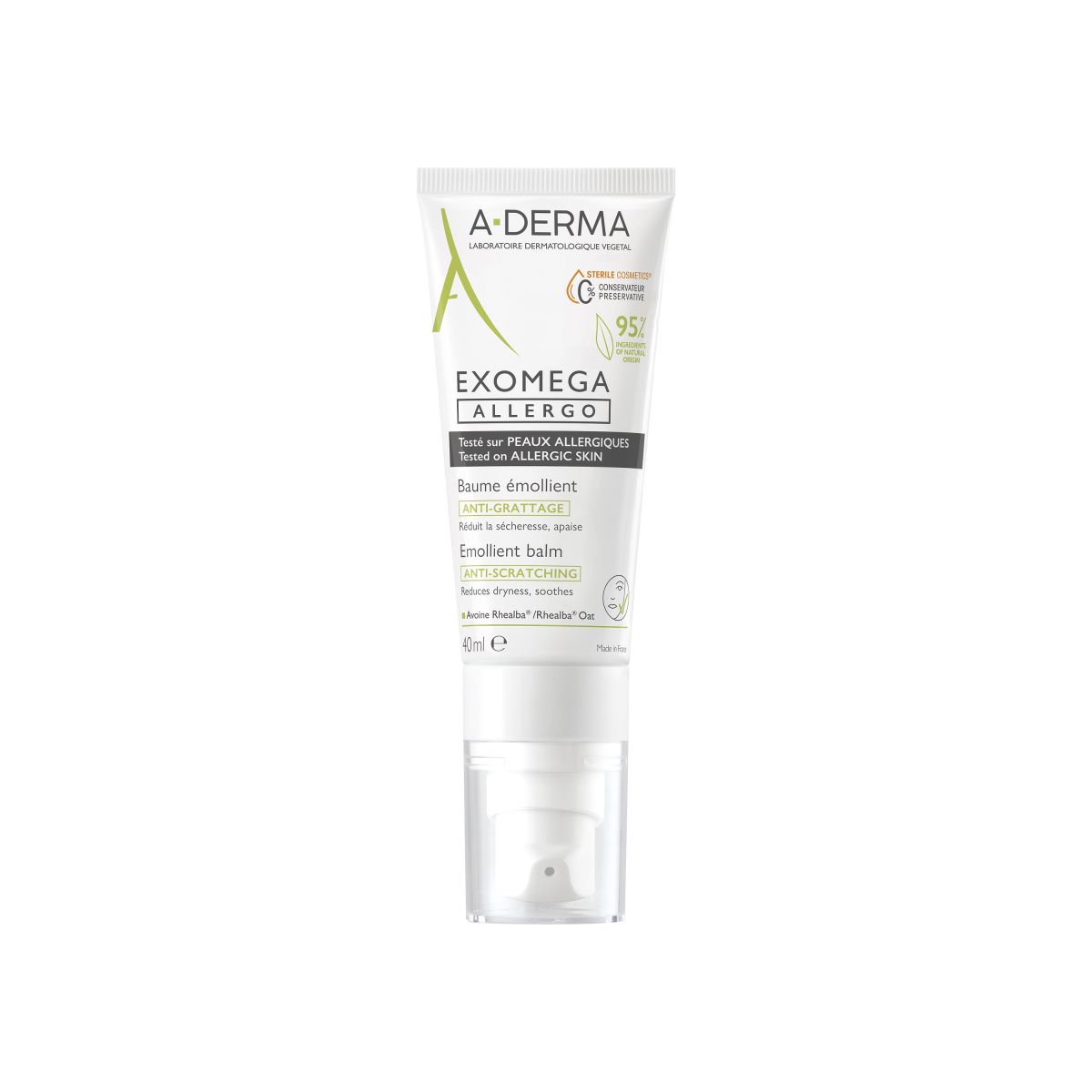 A-DERMA EXOMEGA ALLERGO PALSAM SÜGELUSVASTANE 40ML - Product Image