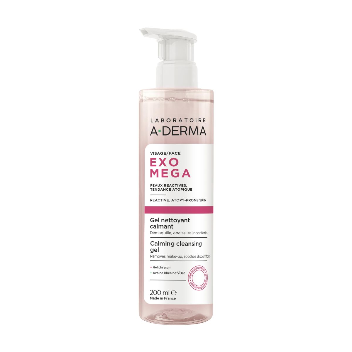 A-DERMA EXOMEGA NÄO PUHASTUSGEEL RAHUSTAV 200ML - Product Image