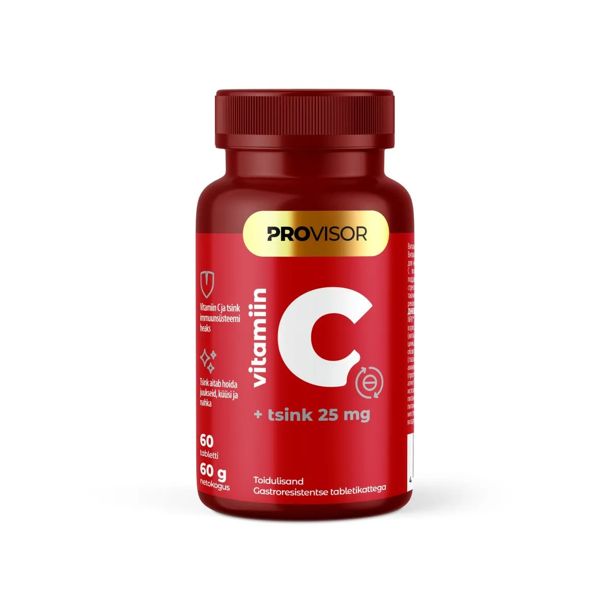 PROVISOR VITAMIIN C + TSINK 25MG N60 - Product Image