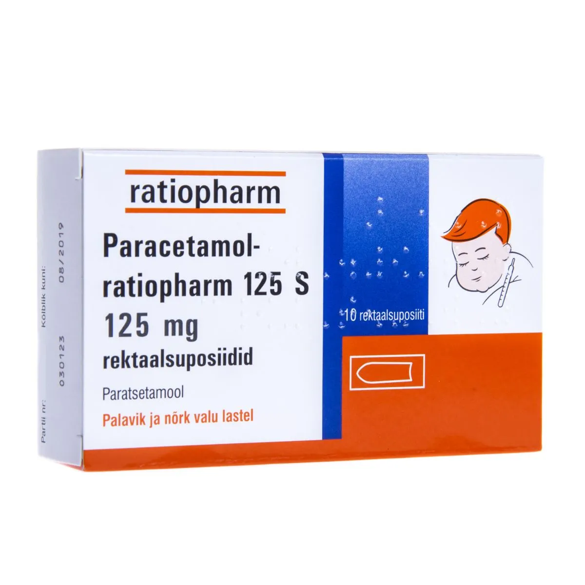 PARACETAMOL- RTP 125 S REKTAALSUPOSIIT 125MG N10 - Product Image