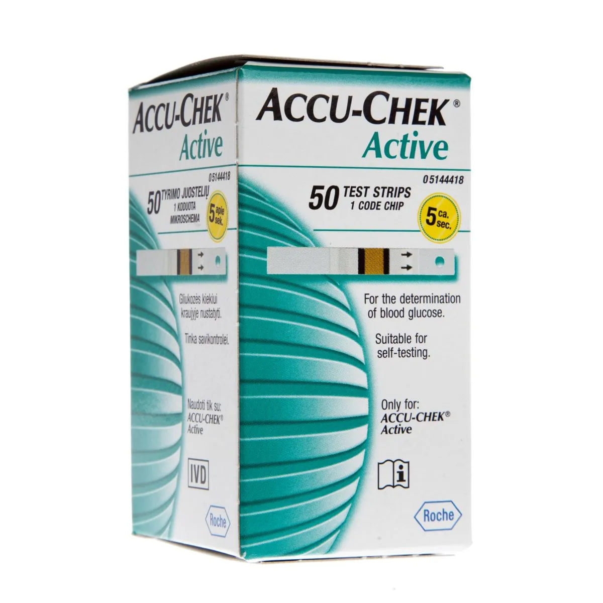 ACCU-CHEK ACTIVE VERESUHKRU TESTRIBAD N50 - Product Image