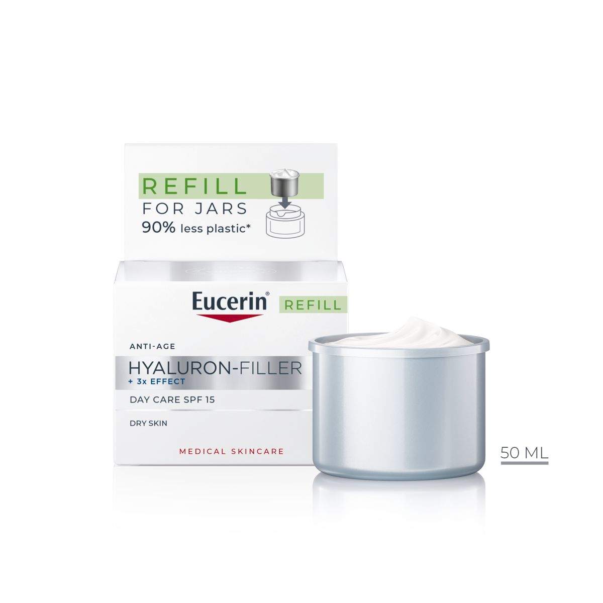 EUCERIN HYALURON-FILLER PÄEVAKREEM TÄITEPAKK SPF15 50ML - Product Image