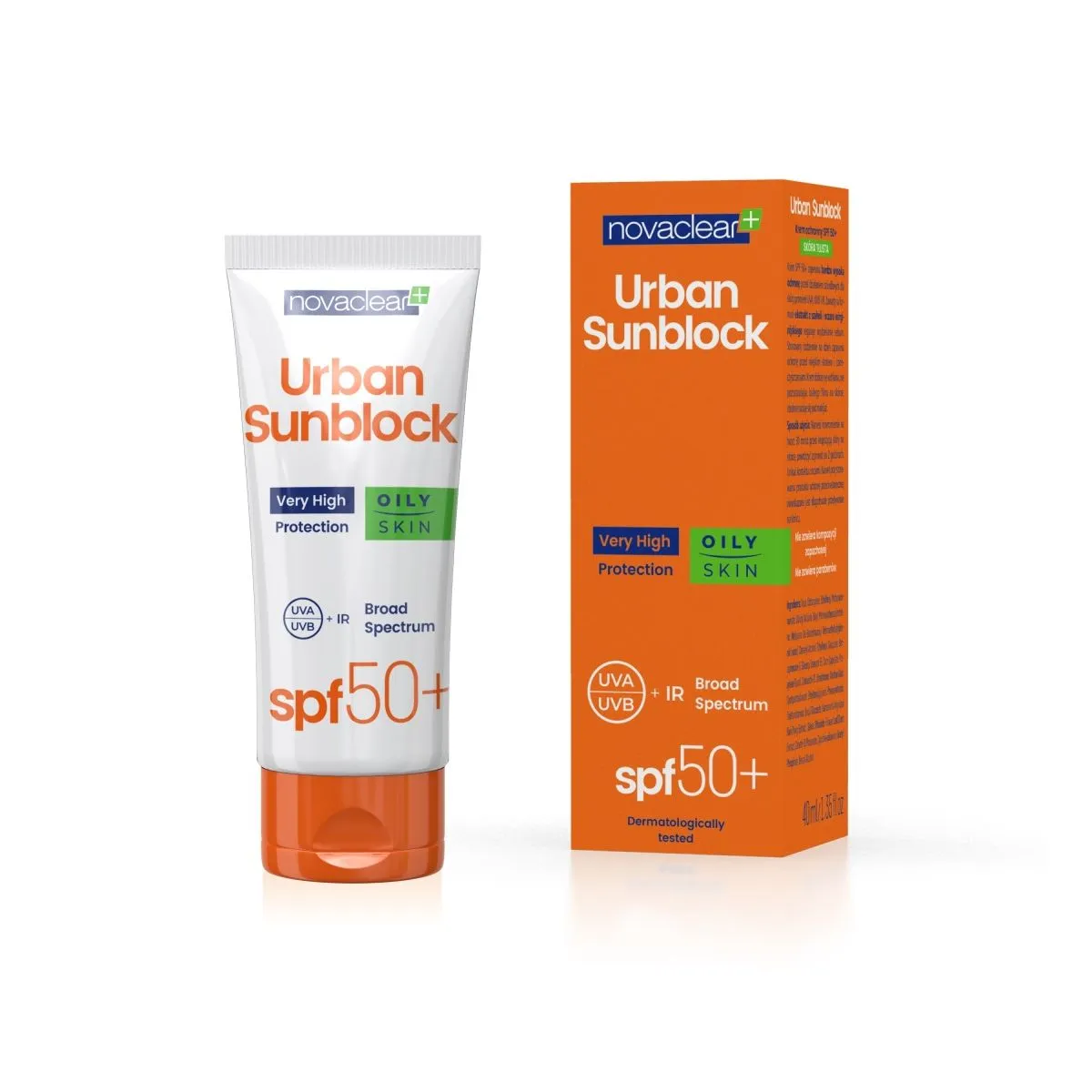 NOVACLEAR PÄIKESEKAITSE URBAN SPF50+, RASUNE NAHK 40ML - Product Image
