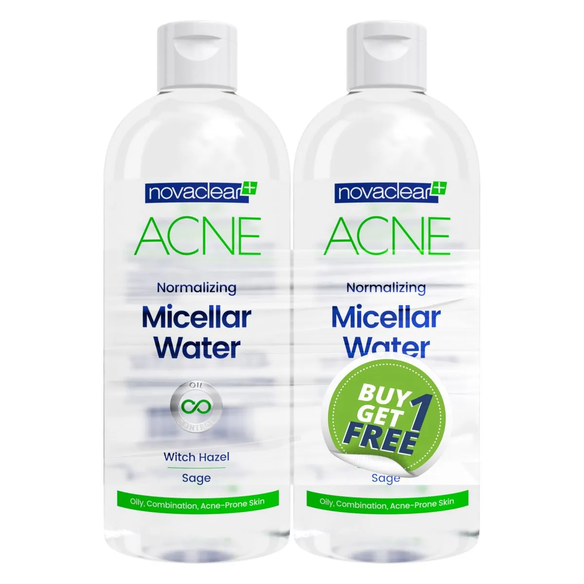 NOVACLEAR GREEN ACNE MITSELLAARVESI DUO PAKK 2*400ML - Product Image