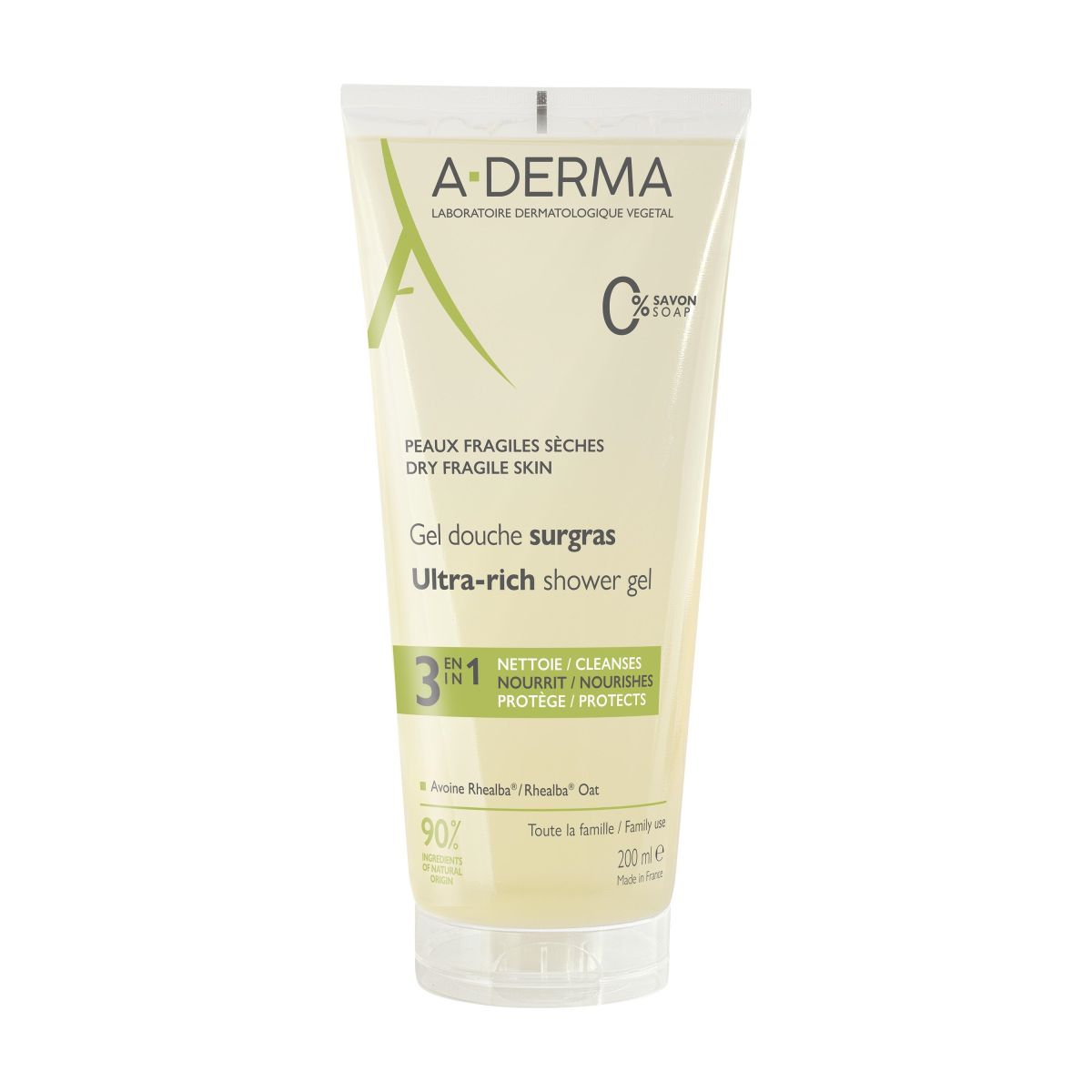 A-DERMA DUSHIGEEL KAERAEKSTRAKTIGA 200ML - Product Image